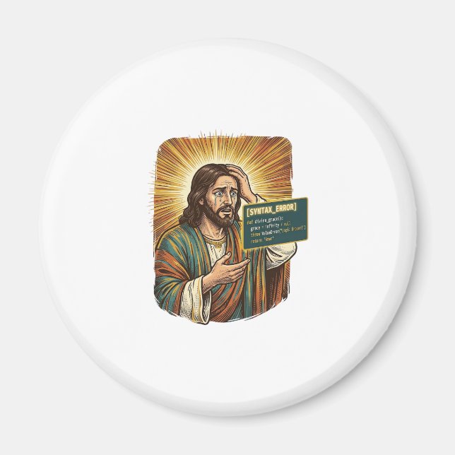 Íman Jesus chorando Erro de Sintaxe Programador Codific (Frente)