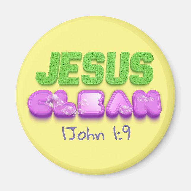 Íman Jesus Clean perdoou design cristão bonitinho (Frente)