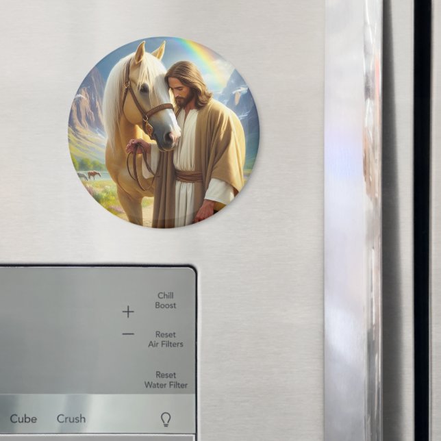 Íman Jesus com Cavalo de Palomino na Paisagem Cênica (In Situ (Fridge))