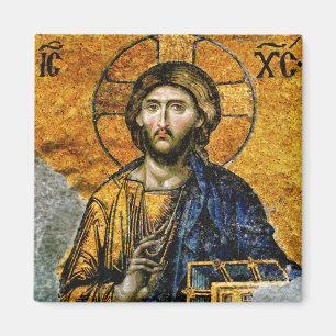Íman Jesus Cristo Segurando o Ícone Ortodoxo dos Evange