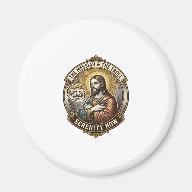 Íman Jesus Cruzando os Braços Emoji de Rosto de Troll d (Frente)