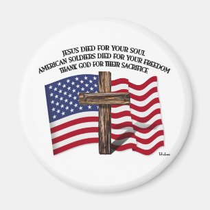 Íman Jesus e a cruz áspera E.U. dos soldados americano