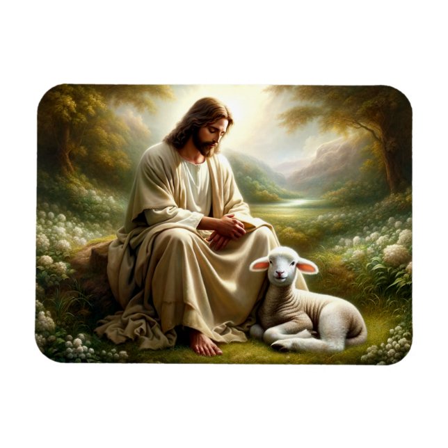 Íman Jesus e Lamb Magnet (Horizontal)