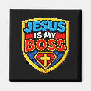 Íman Jesus É Meu Chefe Escudo Cristão Super-herói 