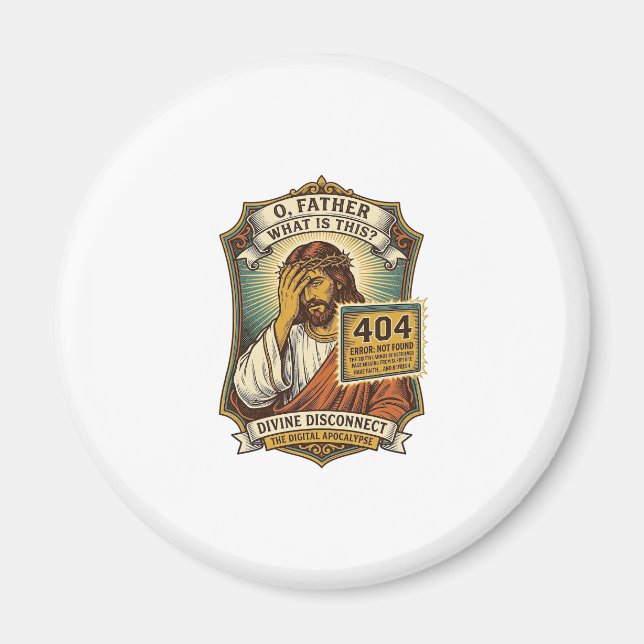 Íman Jesus engraçado erro 404 Humor desenvolvedor web p (Frente)