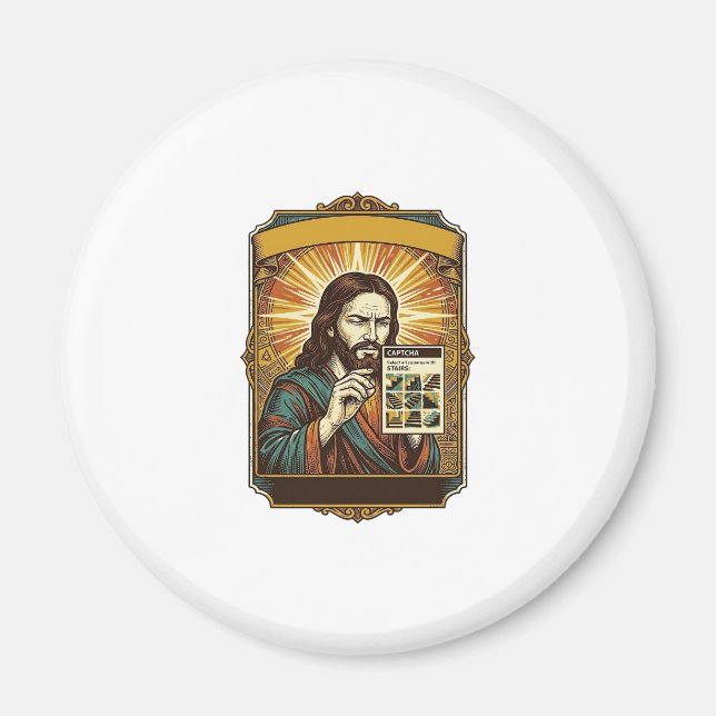 Íman Jesus Escadas Embaçadas Teste Captcha Segurança Te (Frente)