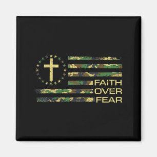 Íman Jesus Fé Sobre o Medo Cruz Camuflagem Bandeira Ame