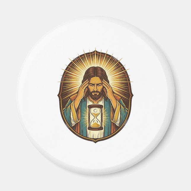 Íman Jesus Impaciente Carregando Ampulheta Internet Len (Frente)