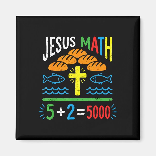 Íman Jesus matemática 2 peixes 5 pães alimenta os 5000  (Frente)