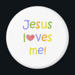 Íman Jesus me ama<br><div class="desc">Jesus me ama - simples lembrete da verdade - imã de geladeira excelente</div>