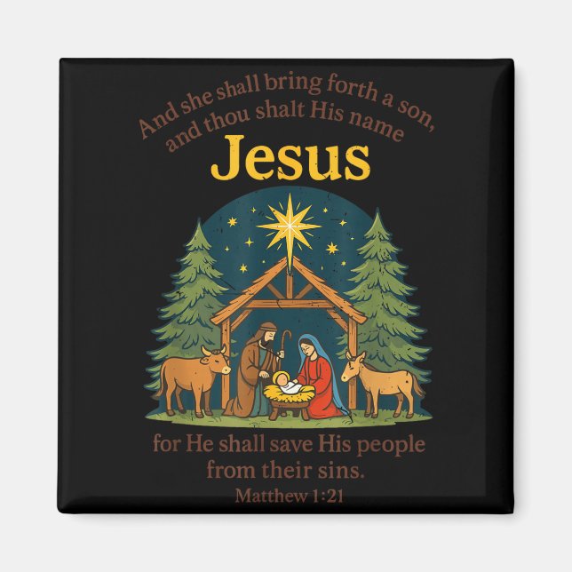 Íman Jesus Nativity Christian Christmas Bible Pjs Toddl (Frente)
