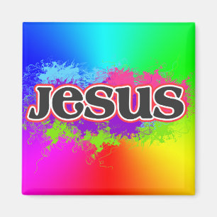 Íman Jesus Neon Estático (arco-íris)