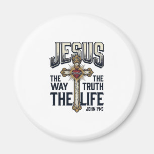 Íman Jesus O Caminho A Verdade A Vida Camiseta Cristã