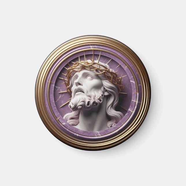Íman Jesus olhando para os céus com espinhos (Frente)