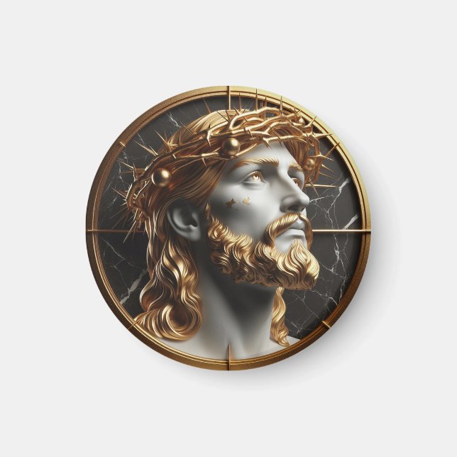 Íman Jesus olhando para os céus com espinhos (Frente)