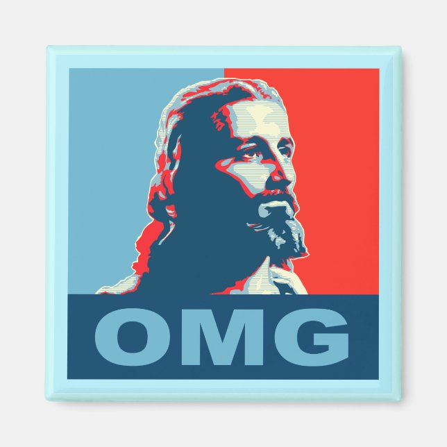 Íman Jesus OMG Magnet Square (Frente)