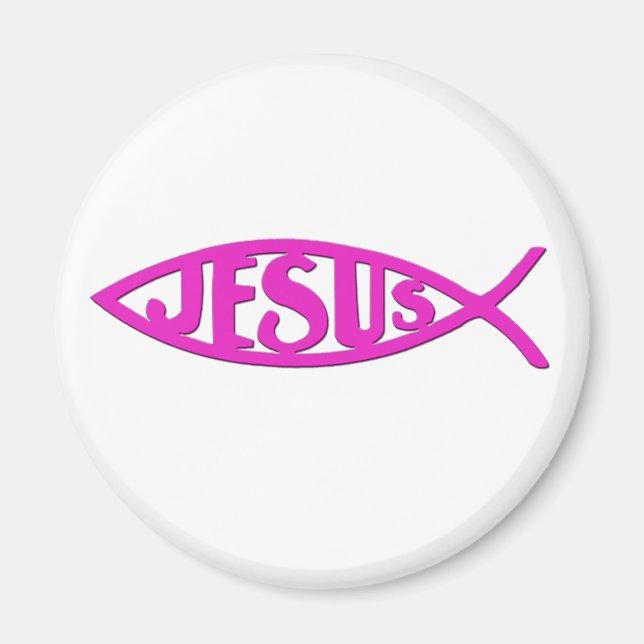 Íman Jesus Peixe (Magnet Rosa) (Frente)