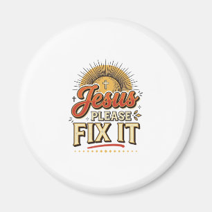 Íman Jesus Por Favor Corrija Tipografia Cristã Vintage