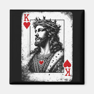 Íman Jesus rei de copas jogo de cartas religioso retrôJ