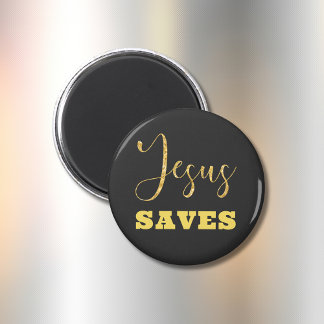 Íman Jesus Salva a Brilhante Dourada Amarela