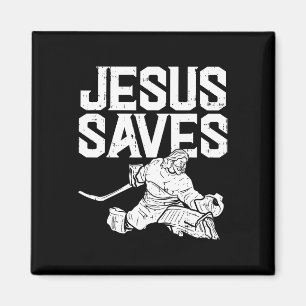 Íman Jesus Salva Goleiro de Hóquei no Gelo Esporte Reli