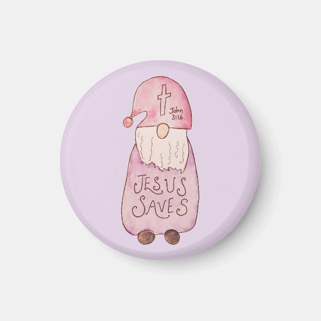 Íman Jesus Salva Ímã de Gnome (Frente)