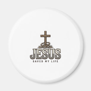 Íman Jesus Salvou Minha Vida Engraving Vintage Design C