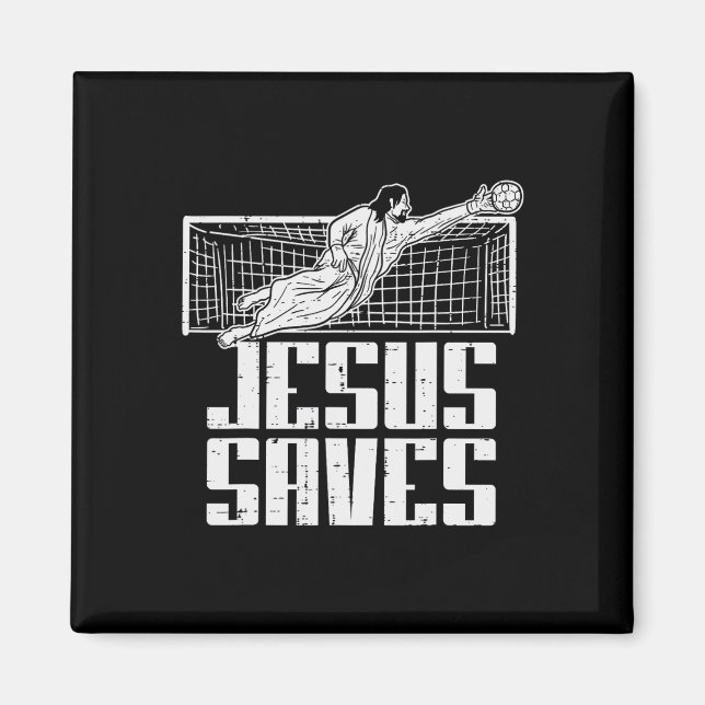 Íman Jesus Saves Soccer Football Christian Goalie Goalk (Frente)