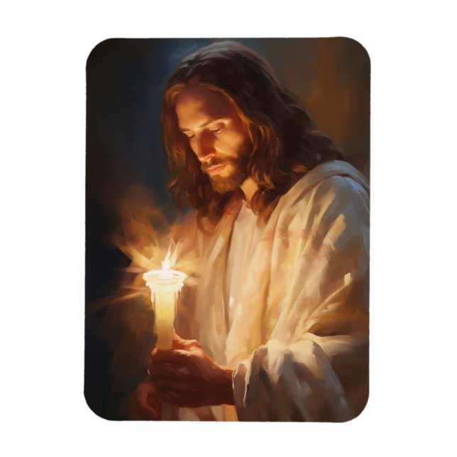 Íman Jesus segurando o ímã da vela (Vertical)