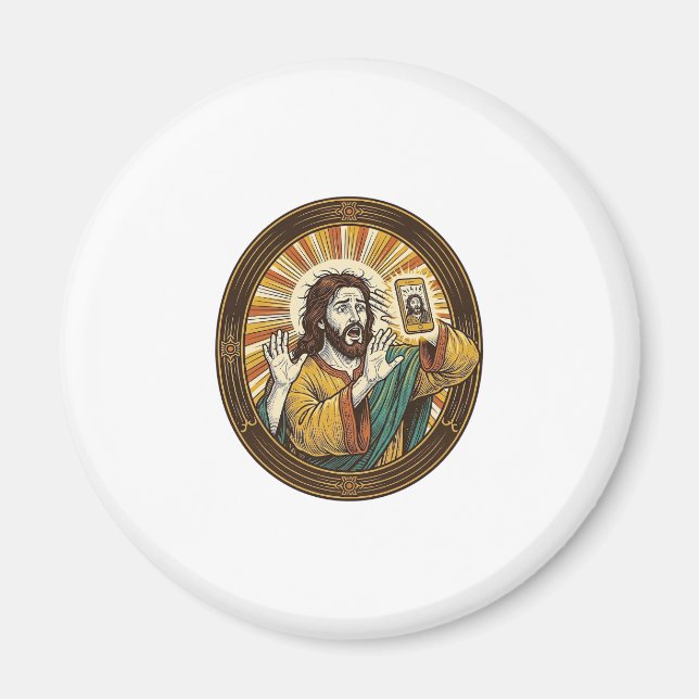 Íman Jesus Selfie Acidental com Câmera Frontal e Papada (Frente)