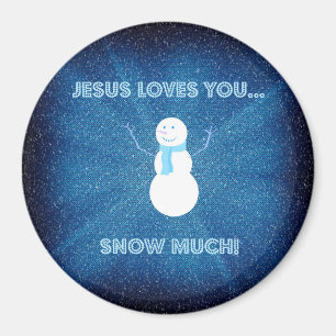 Íman Jesus Te Ama Muito Neve! Christian Snowman Blue