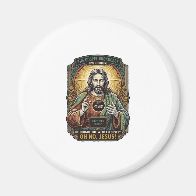 Íman Jesus Tela Preta Cobertura de Webcam Esquecida Vir (Frente)