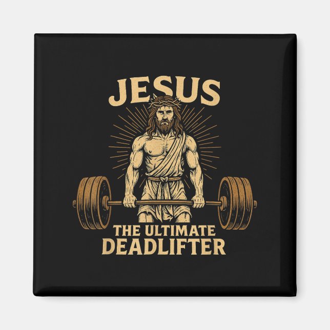 Íman Jesus The Deadlifter Christian Fitness  (Frente)