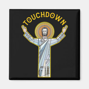 Íman Jesus Touchdown Diversão Fé Cristã Frase Meme C