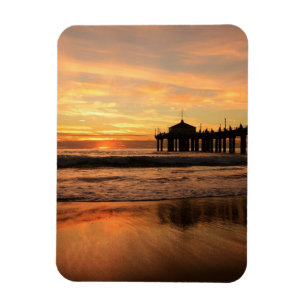 Íman Jetty Over Ocean Beach Sunset