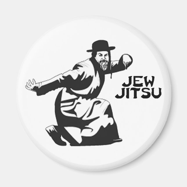 Íman Jew Jitsu Magnet | Presentes do Bar judeu Mitzvah (Frente)