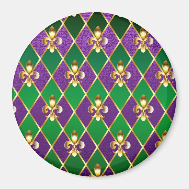 Íman Jewelry Background Mardi Gras (Frente)