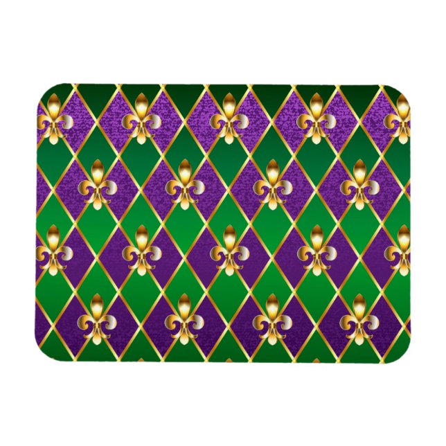 Íman Jewelry Background Mardi Gras (Horizontal)