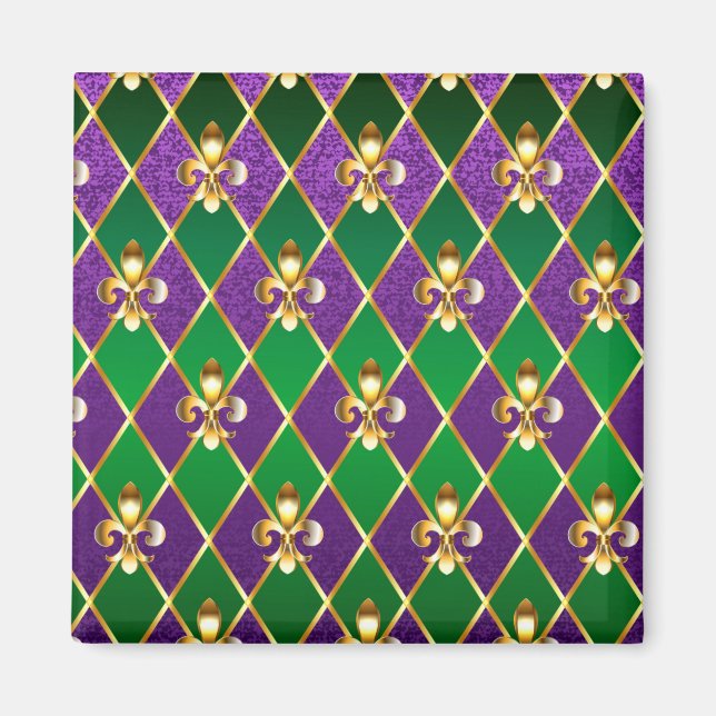 Íman Jewelry Background Mardi Gras (Frente)