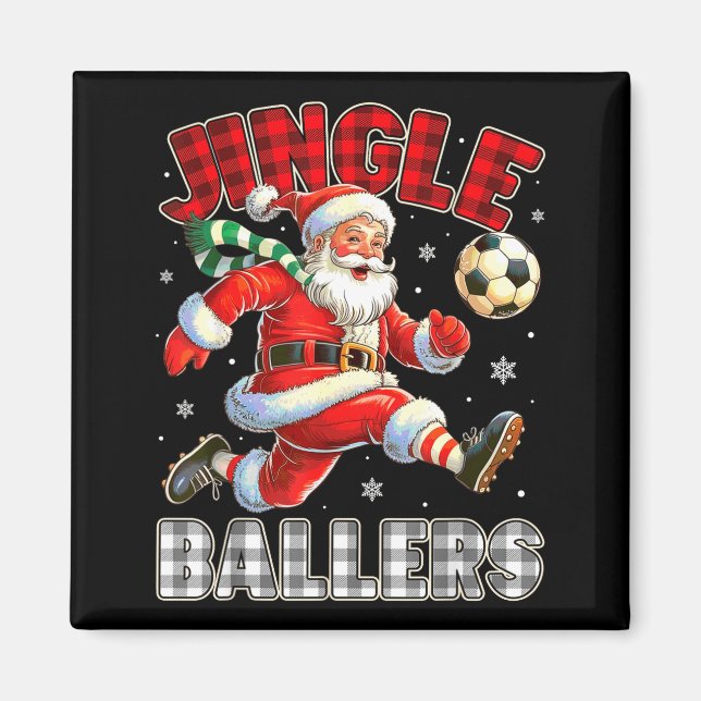 Íman Jingle Ballers Santa Football Christmas Soccer Pla (Frente)