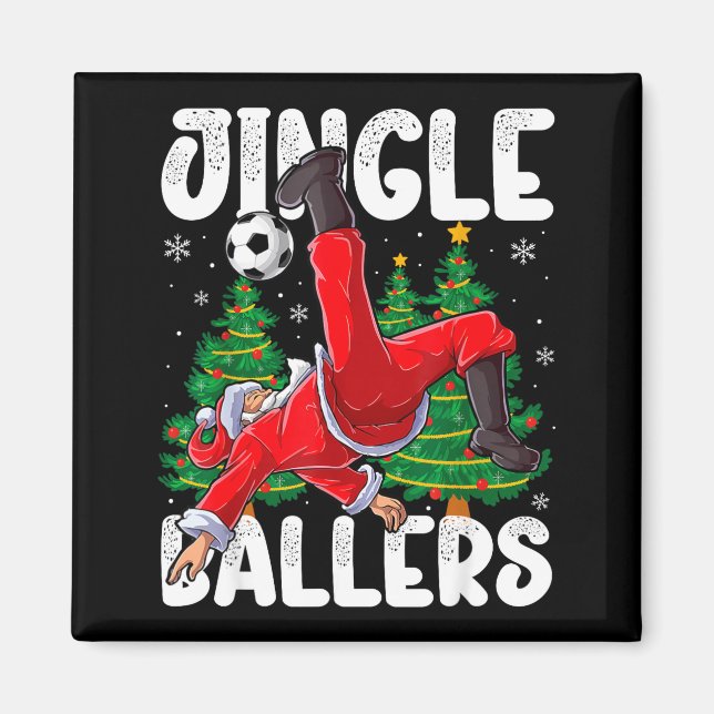 Íman Jingle Ballers Santa Football Christmas Soccer Pla (Frente)