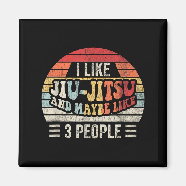 Íman Jiu-Jitsu Engraçado e Talvez 3 Pessoas Retro Vinta (Frente)