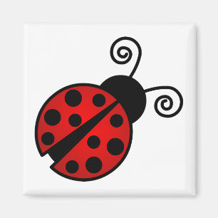 Íman Joaninha bonito - vermelho e preto