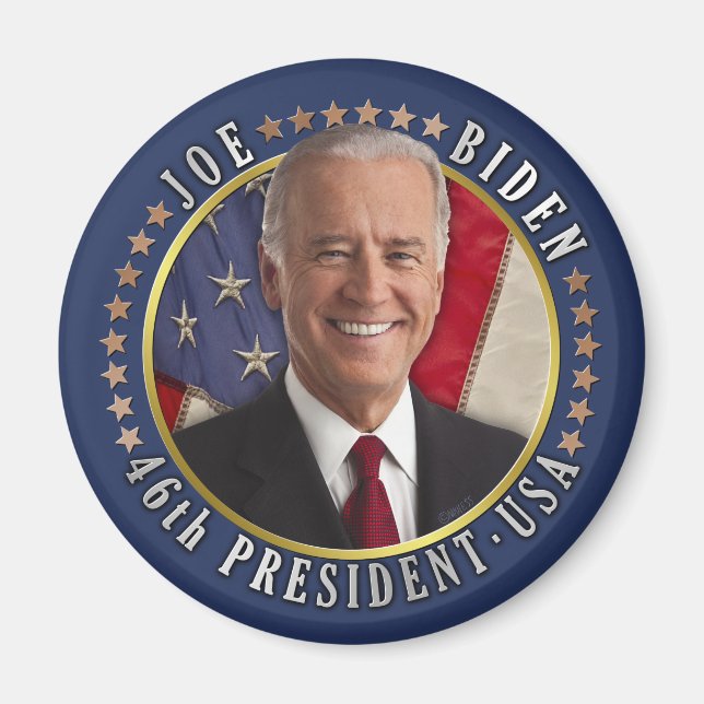 Íman Joe Biden 46º Presidente dos EUA Foto comemorativa (Frente)