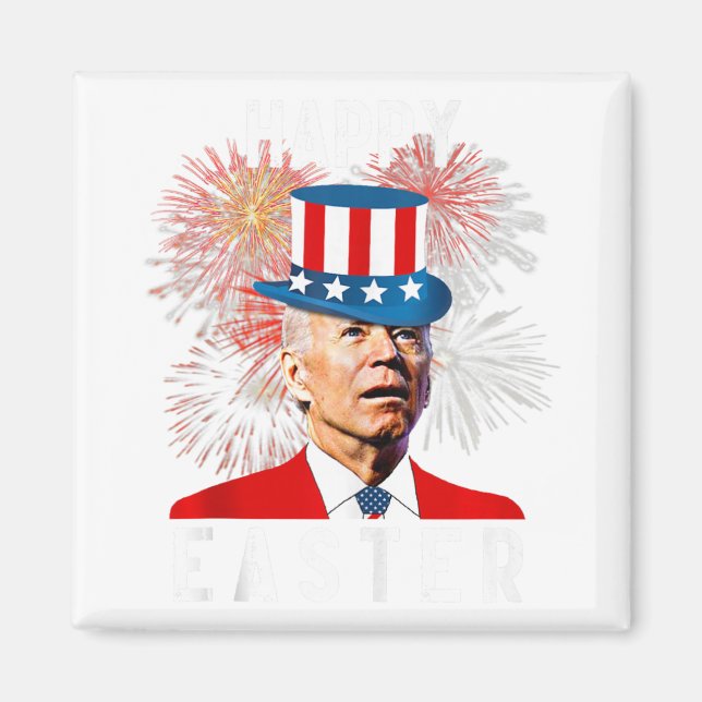 Íman Joe Biden Feliz Páscoa Para Camisa Engraçada do 4  (Frente)