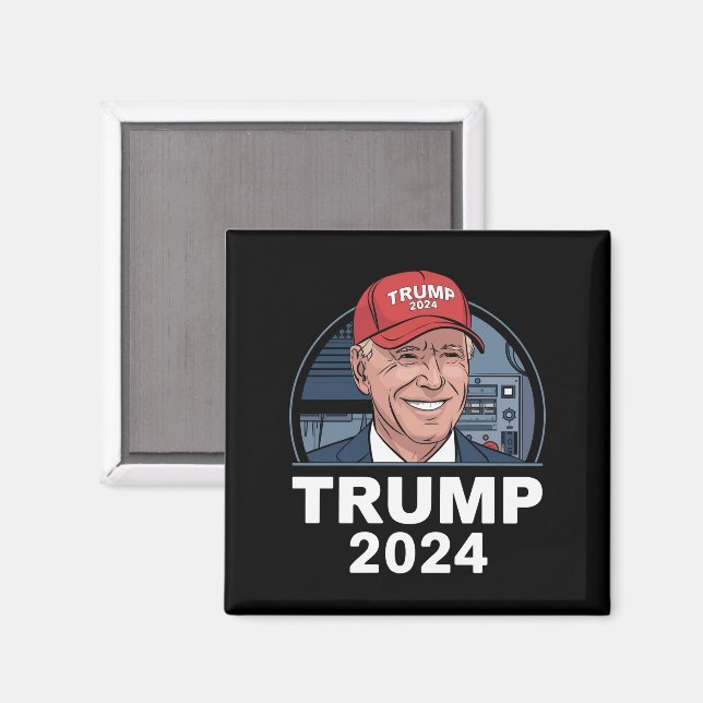Íman Joe Biden Usando um Chapéu de Trump (Front/Back)