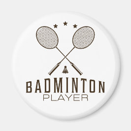 Íman Jogador de Badminton com Rackets Minimalista