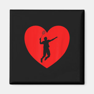 Íman Jogador de Badminton Coração Engraçado Badminton P