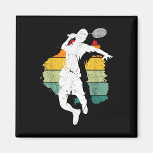 Íman Jogador de Badminton Retro Equipe de Badminton Jog