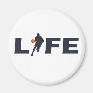 Íman Jogador de basquete dribble com bola de laranja